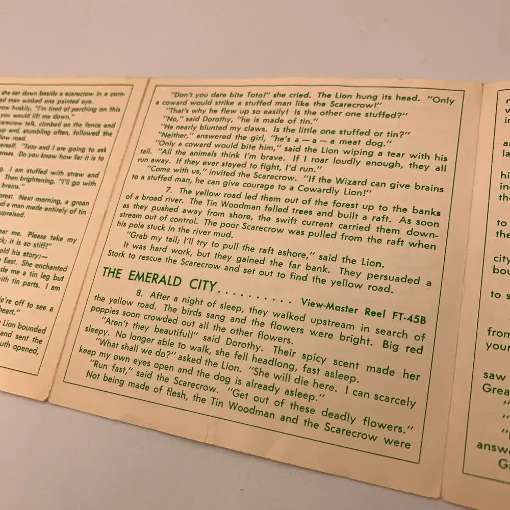 Vintage Sawyer’s View-Master Wonderful Wizard of Oz Packet FT45 3 Reels Booklet
